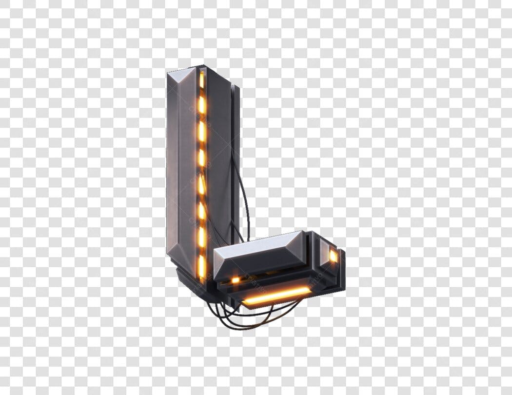 Letter L Logo futurista PNG com fundo transparente