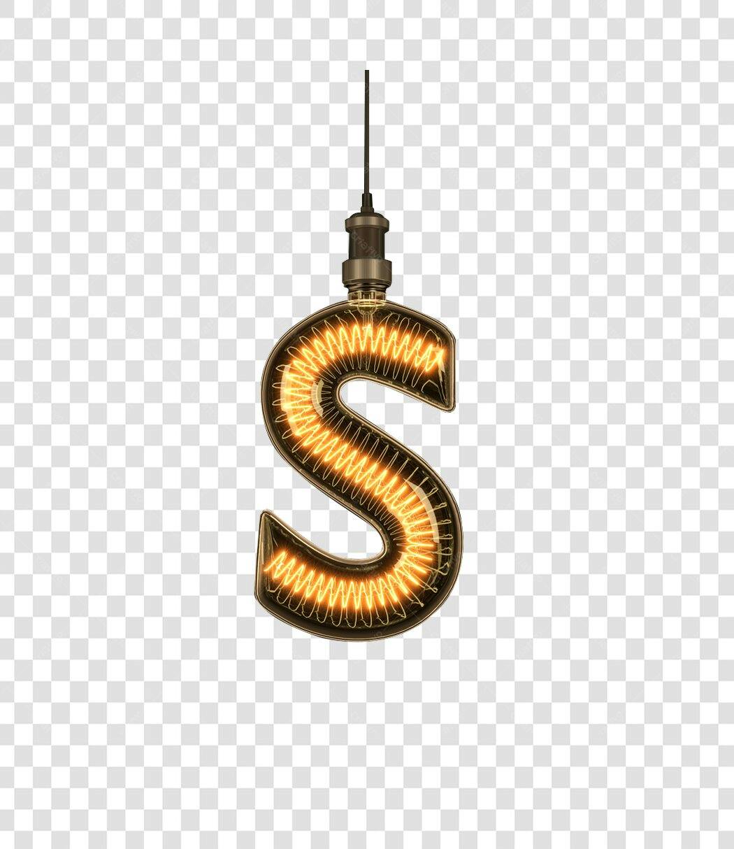 Logo Letra S Lâmpada Vintage PNG com fundo transparente