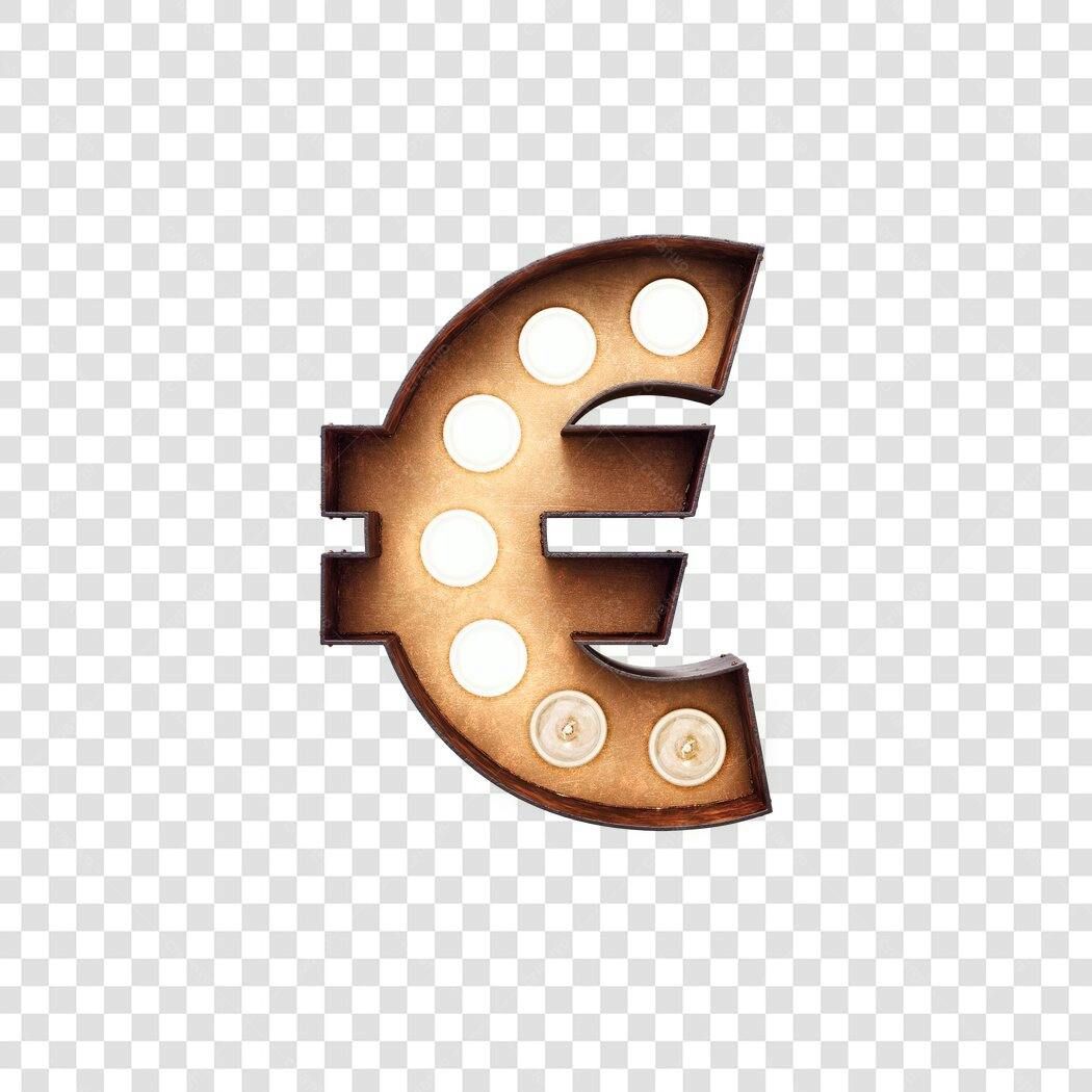 Logo Euro em estilo vintage PNG com fundo transparente
