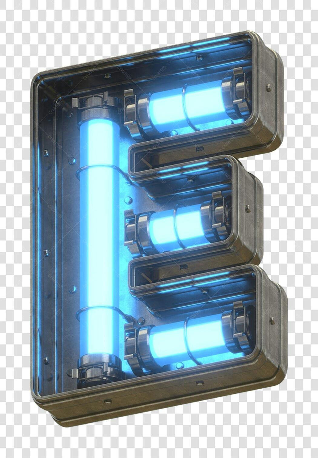 Logo Cyberpunk Letra E PNG com fundo transparente