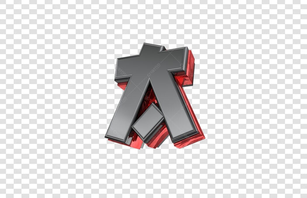 Logo abstrato moderno prata e vermelho PNG com fundo transparente