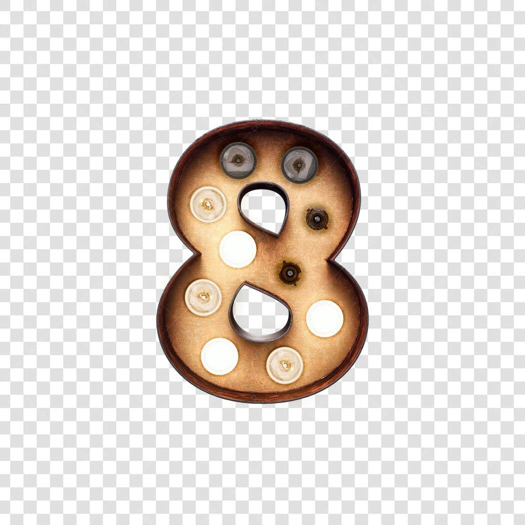 Elemento decorativo Número 8 PNG com fundo transparente
