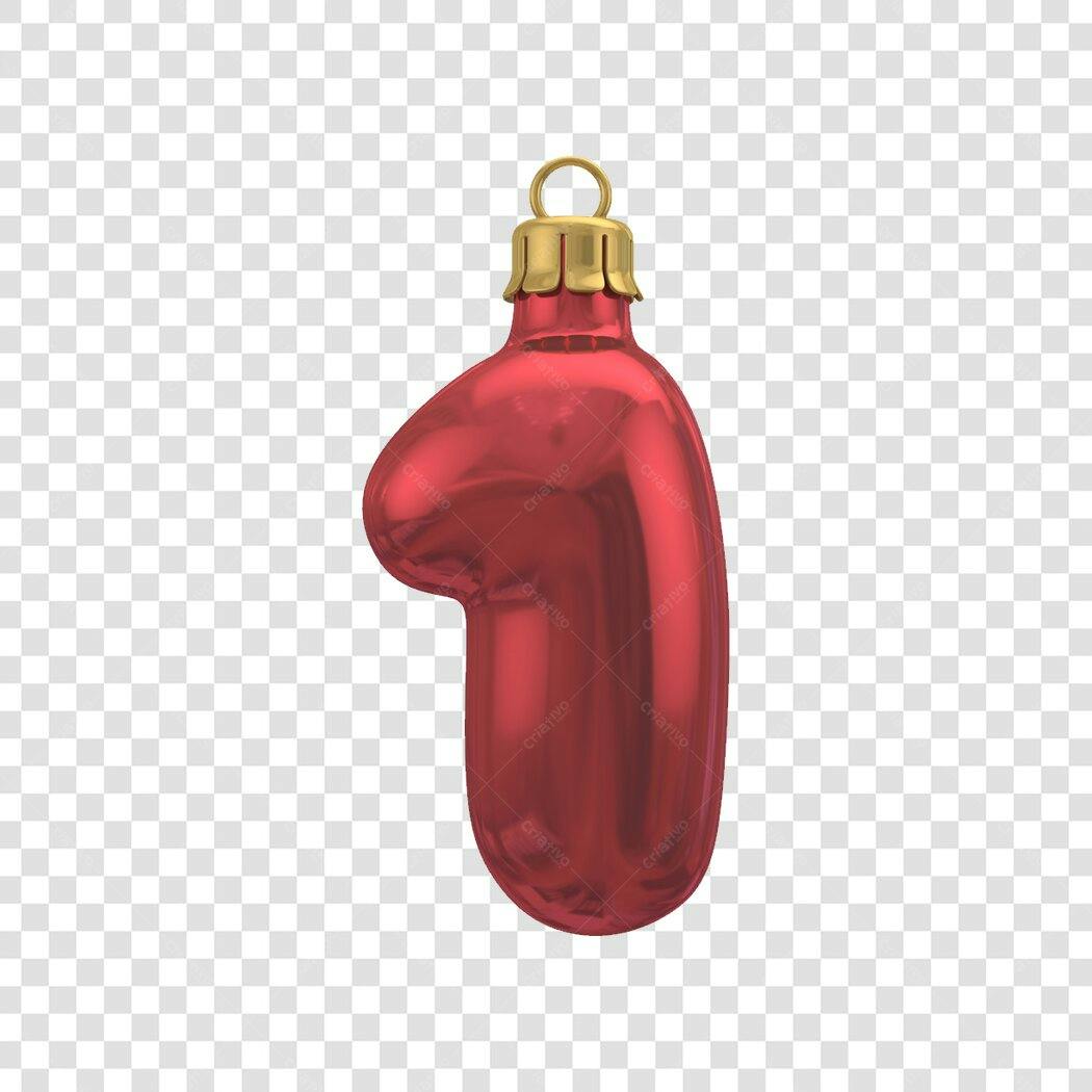 Enfeite Natal Número 1 PNG com fundo transparente