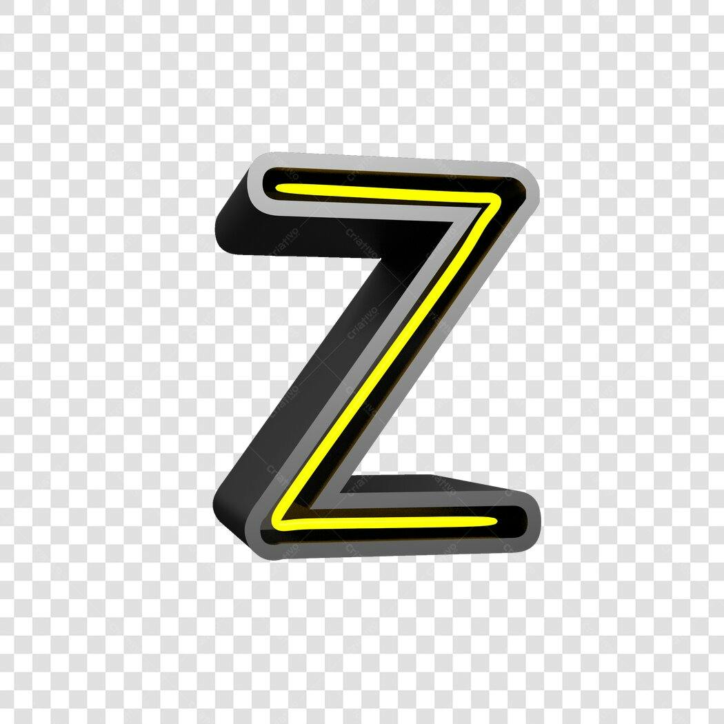 Letra Z neon para post de loja PNG com fundo transparente