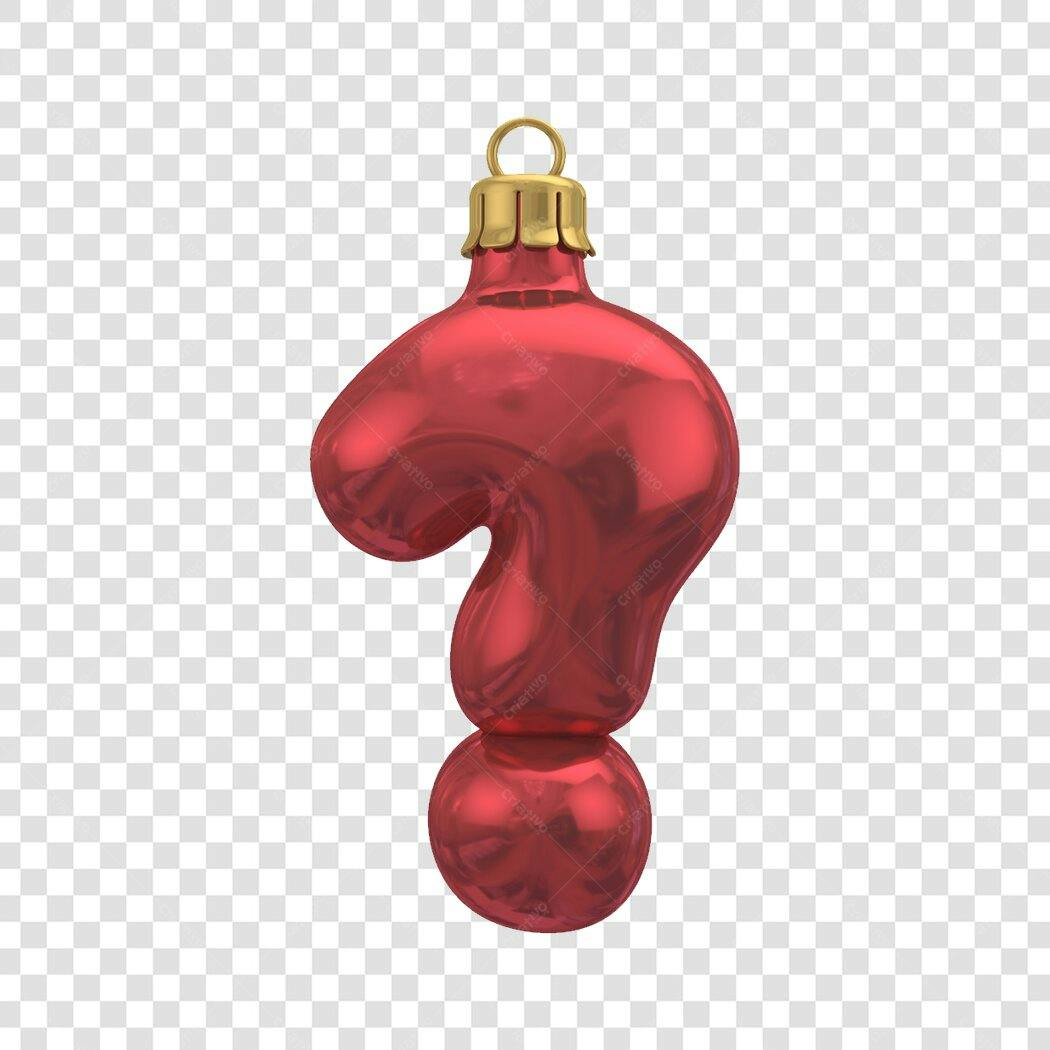 Decoração Natalina Enfeite interrogação Vermelha PNG com fundo transparente