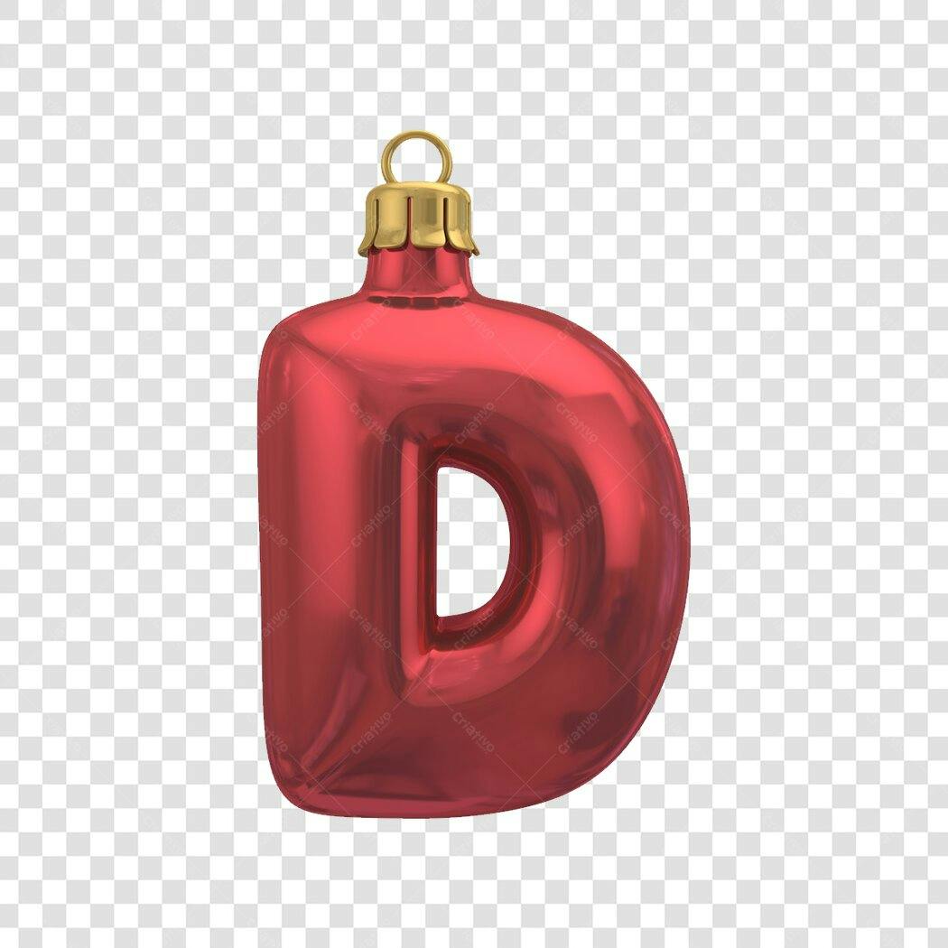 Letter D Christmas Ornament PNG com fundo transparente