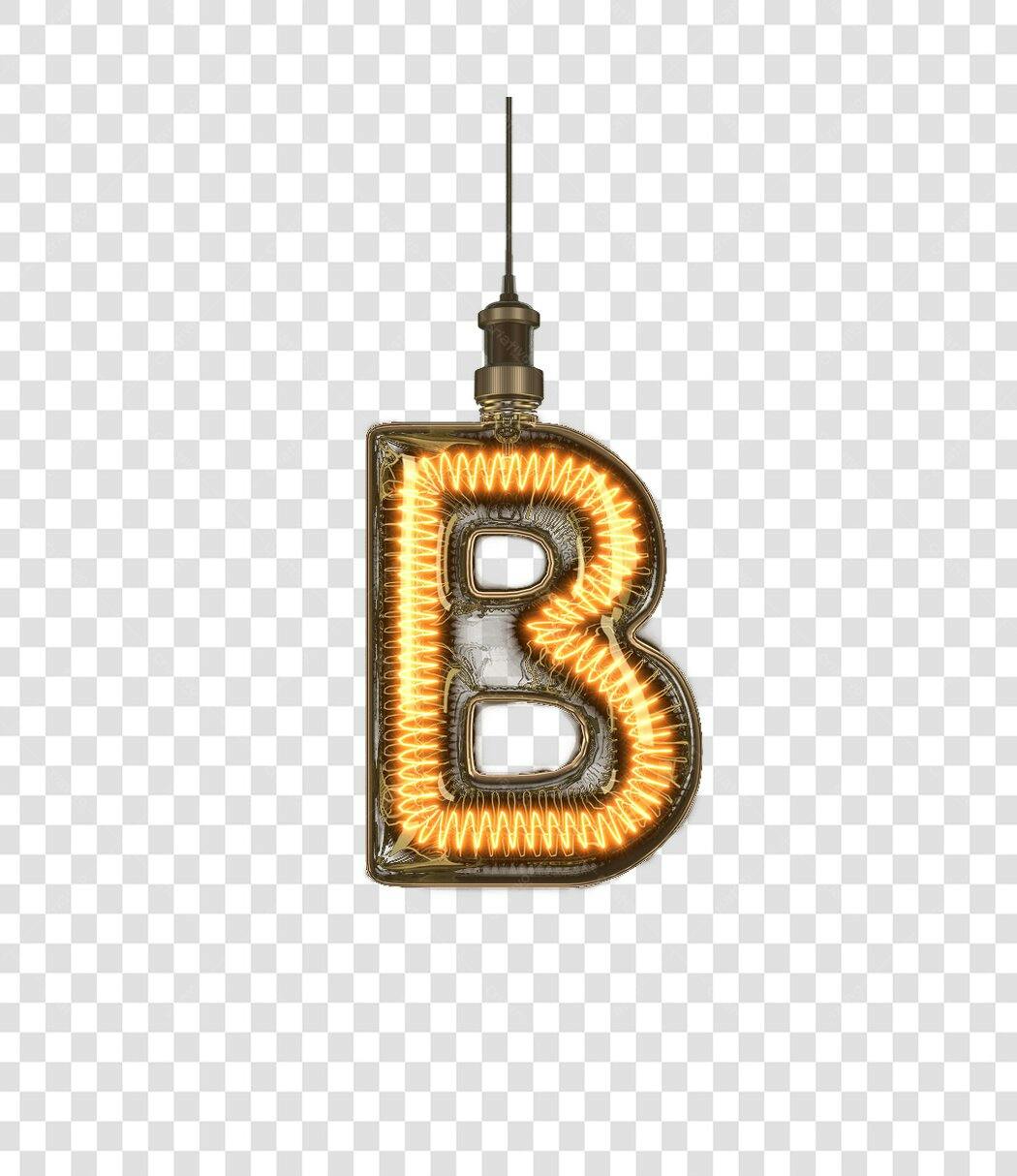 Logo Letra B Vintage Lâmpada PNG com fundo transparente