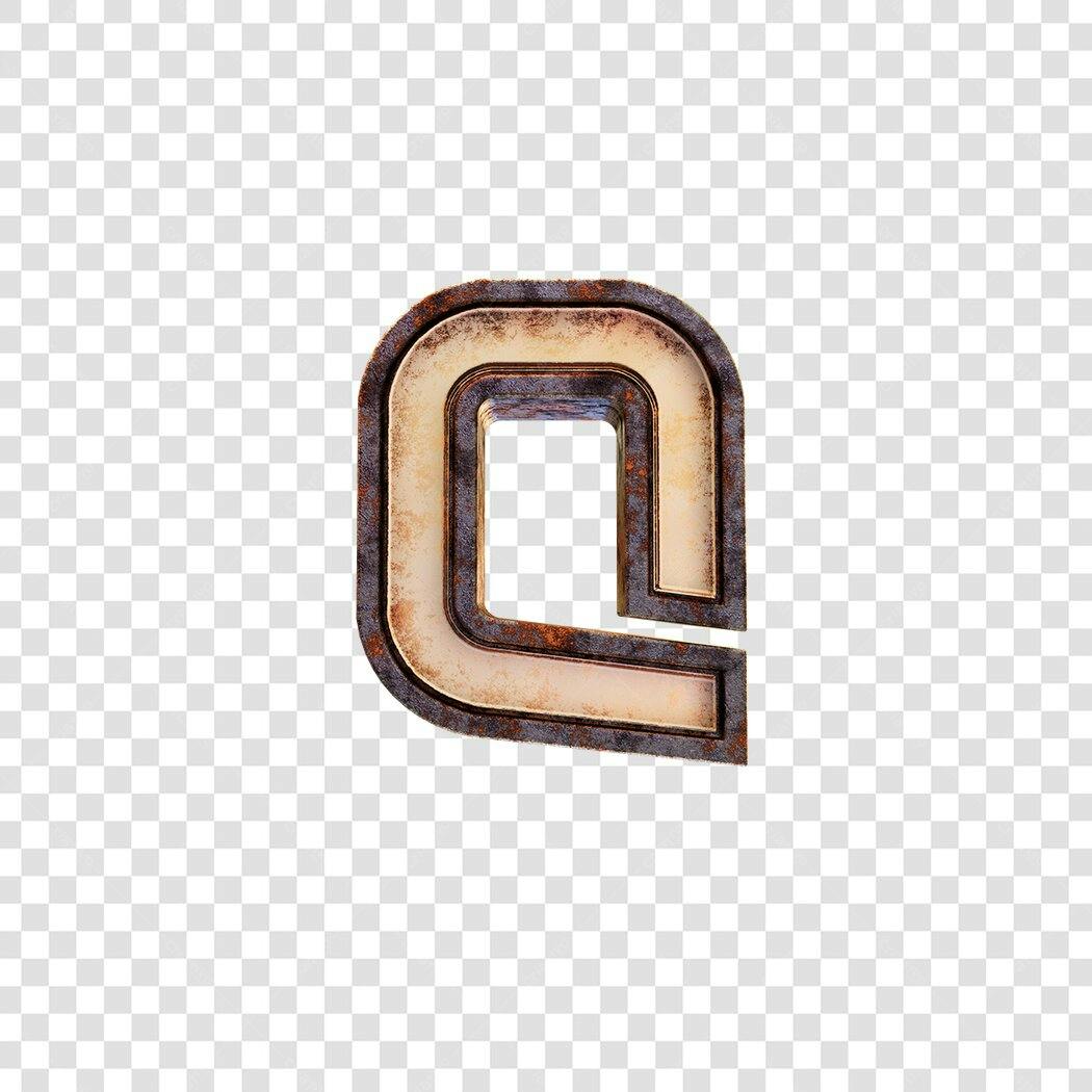 Lettering de metal enferrujado vintage PNG com fundo transparente