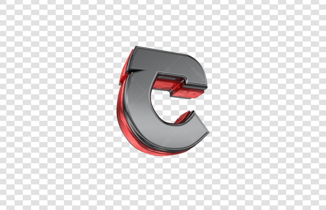 Logo PNG com fundo transparente Letra C 3D
