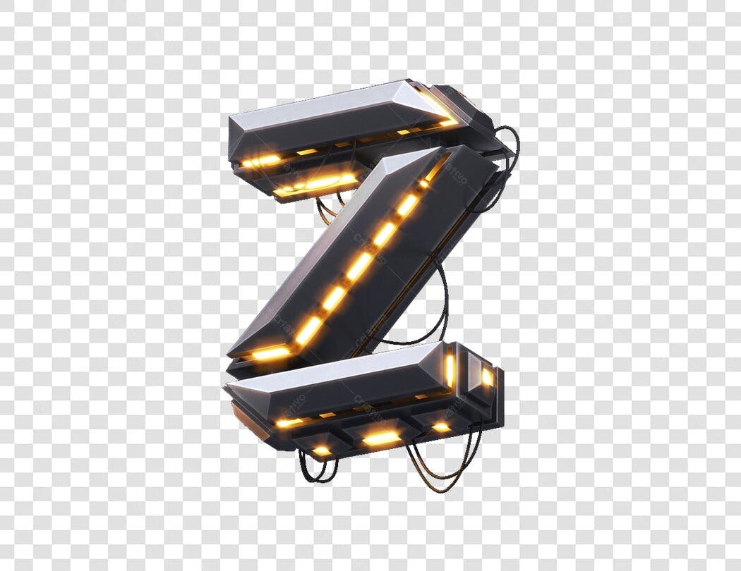 Logo Letra Z futurista 3D PNG com fundo transparente