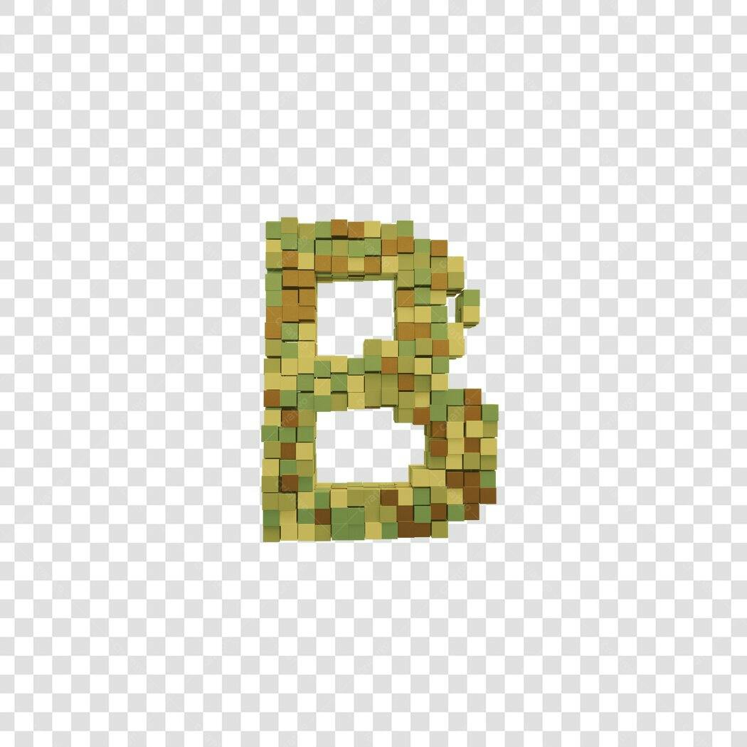 Letra B 3D de Cubos PNG com fundo transparente