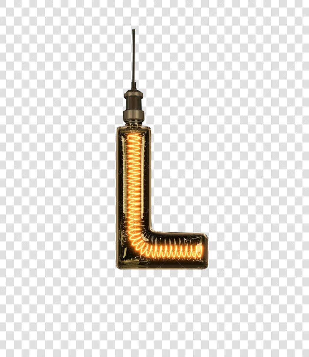 Logo PNG com fundo transparente Letra L estilo vintage