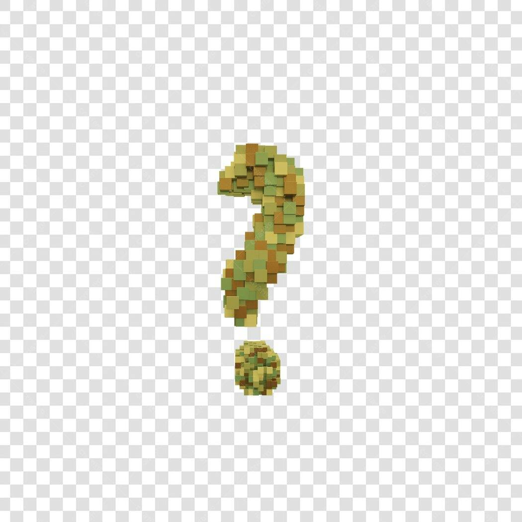 Ilustração de Interrogação Verde Oliva em Cubos PNG com fundo transparente