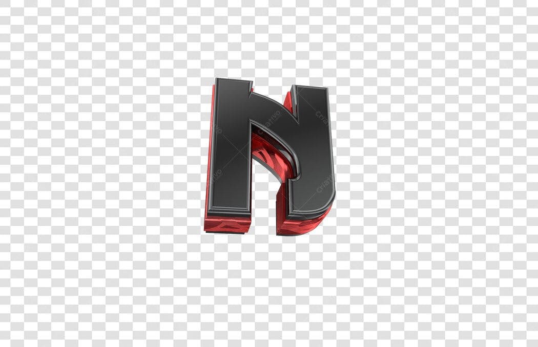 Logo PNG com fundo transparente Letra N preta e vermelha
