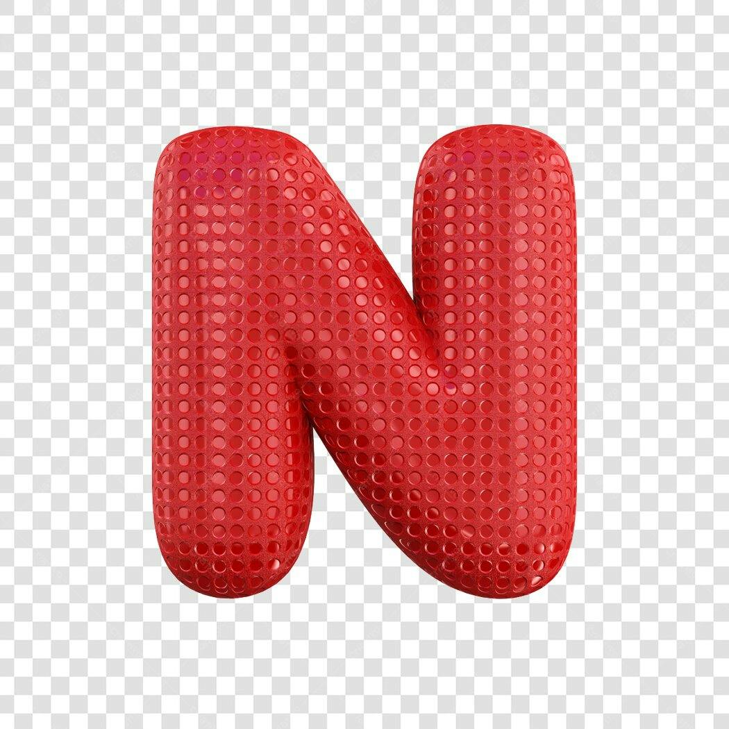 Letra N Vermelha PNG com fundo transparente