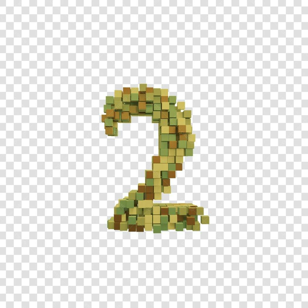 Elemento gráfico Número 2 em PNG com fundo transparente