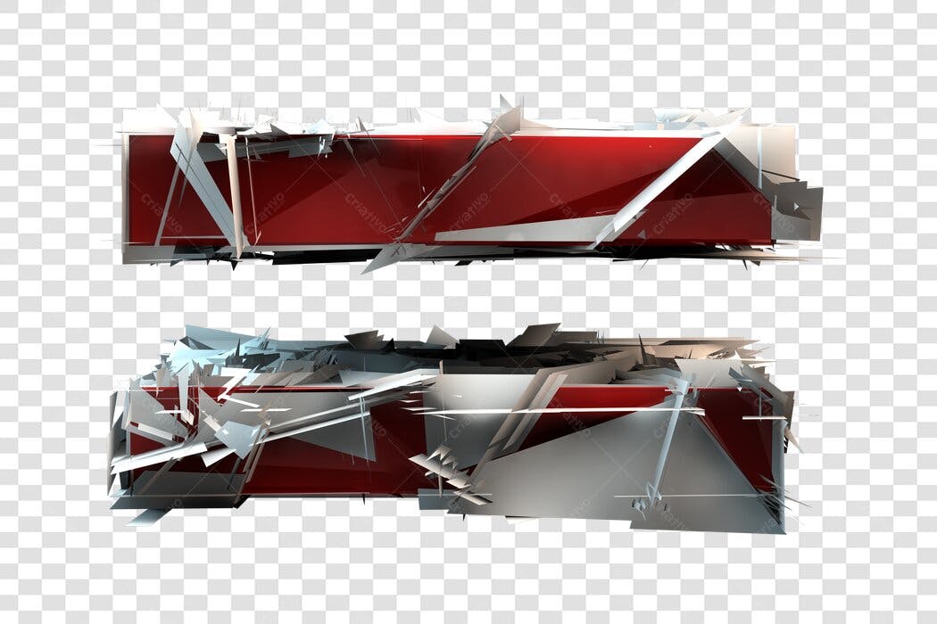 Banner promocional moderno vermelho e branco PNG com fundo transparente