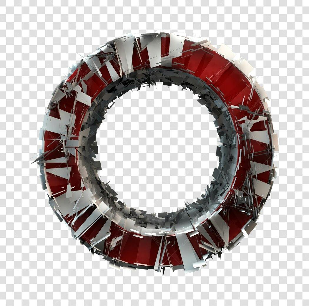 Logo futurista círculo vermelho e branco PNG com fundo transparente