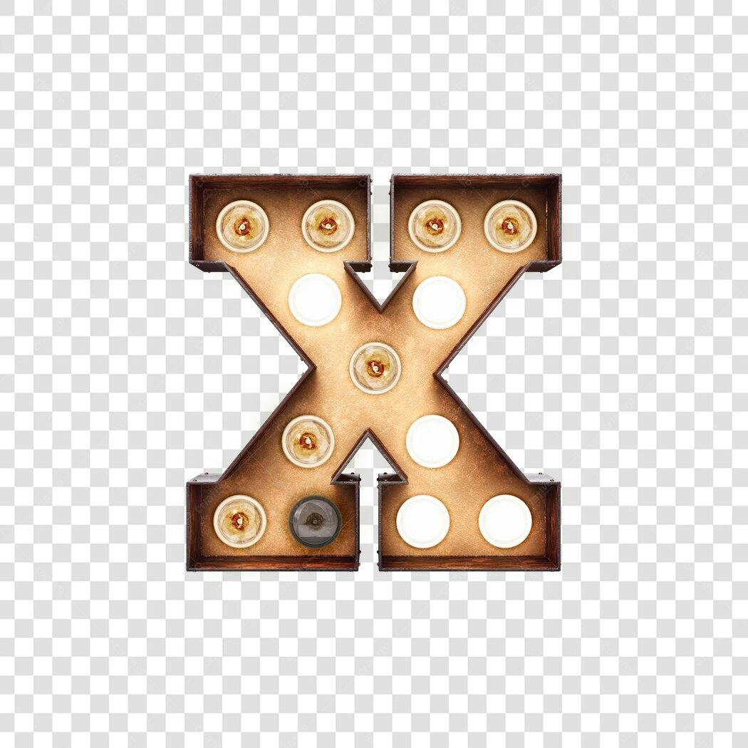 Logo Letra X estilo vintage PNG com fundo transparente