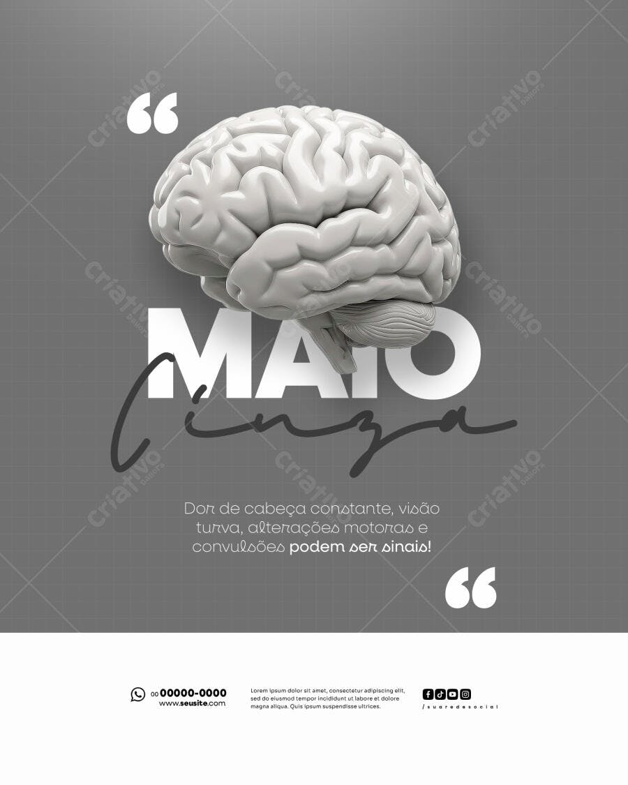Poster Maio Amarelo PSD Editável