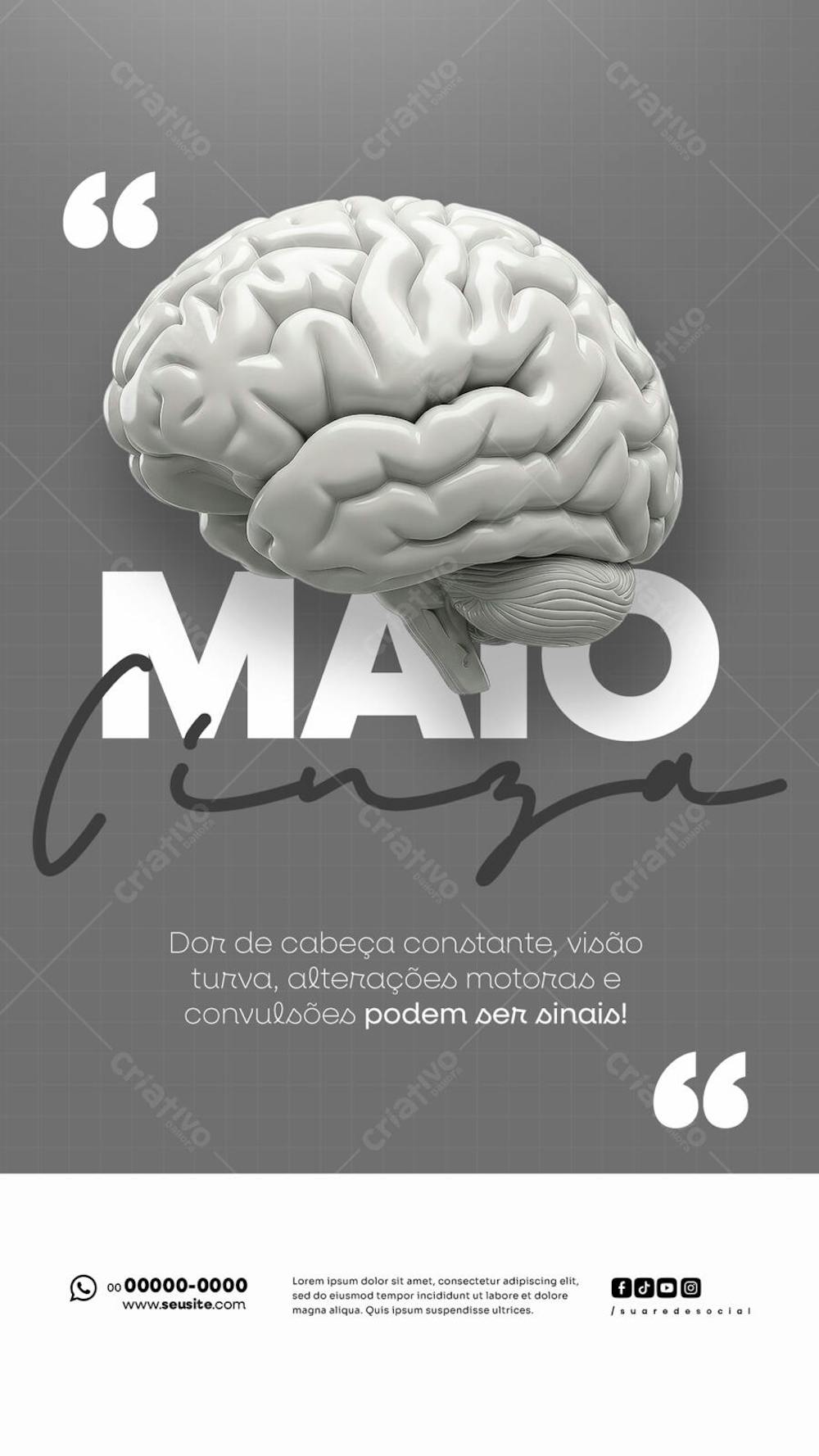 Maio Cinza Campanha de Saúde Câncer no cérebro também precisa de visibilidade story (4)