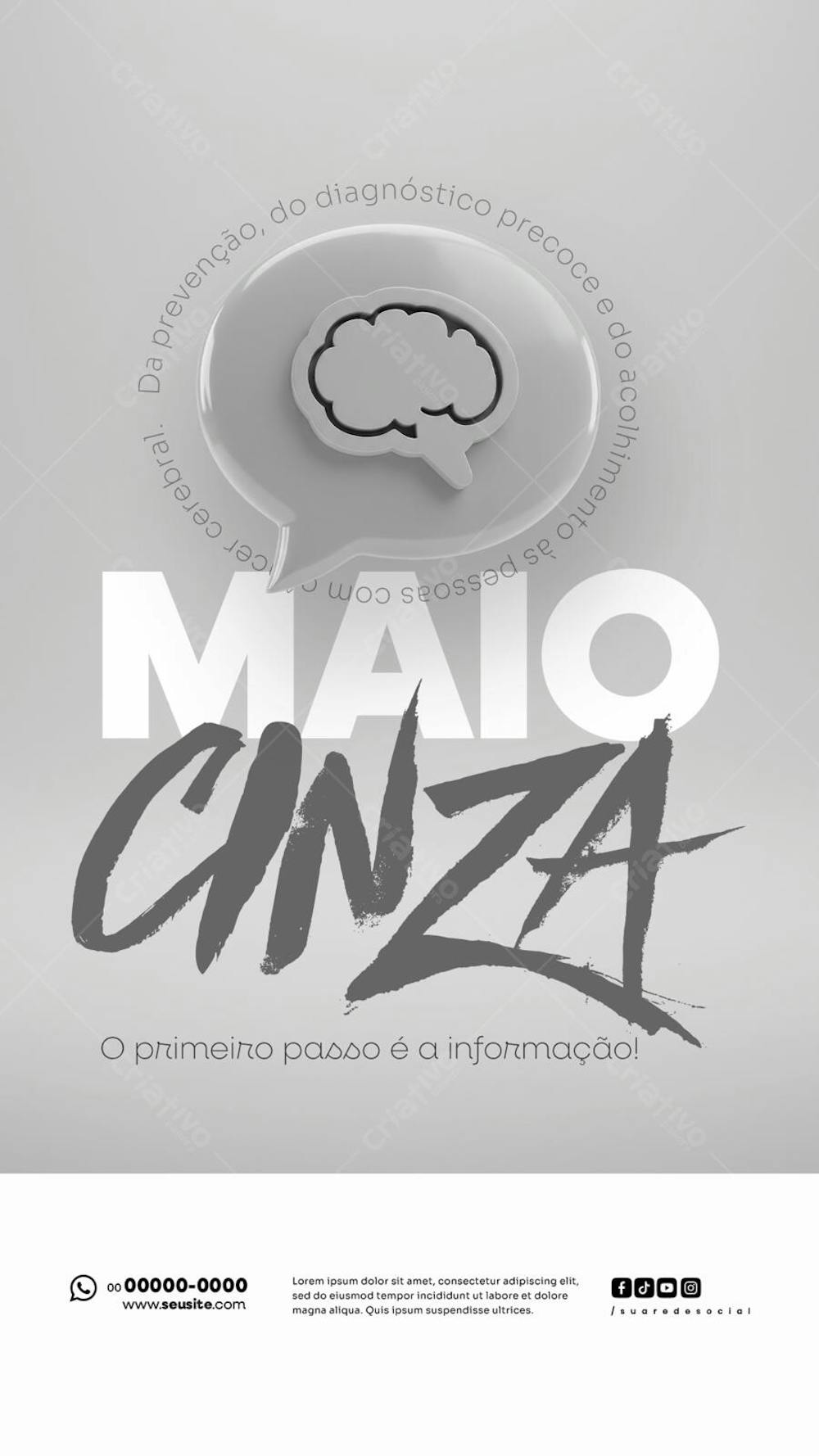 Maio Cinza Campanha de Saúde Câncer no cérebro também precisa de visibilidade story (2)
