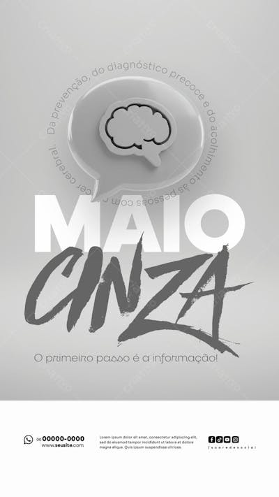 Maio Cinza Campanha de Saúde Câncer no cérebro também precisa de visibilidade story (2)
