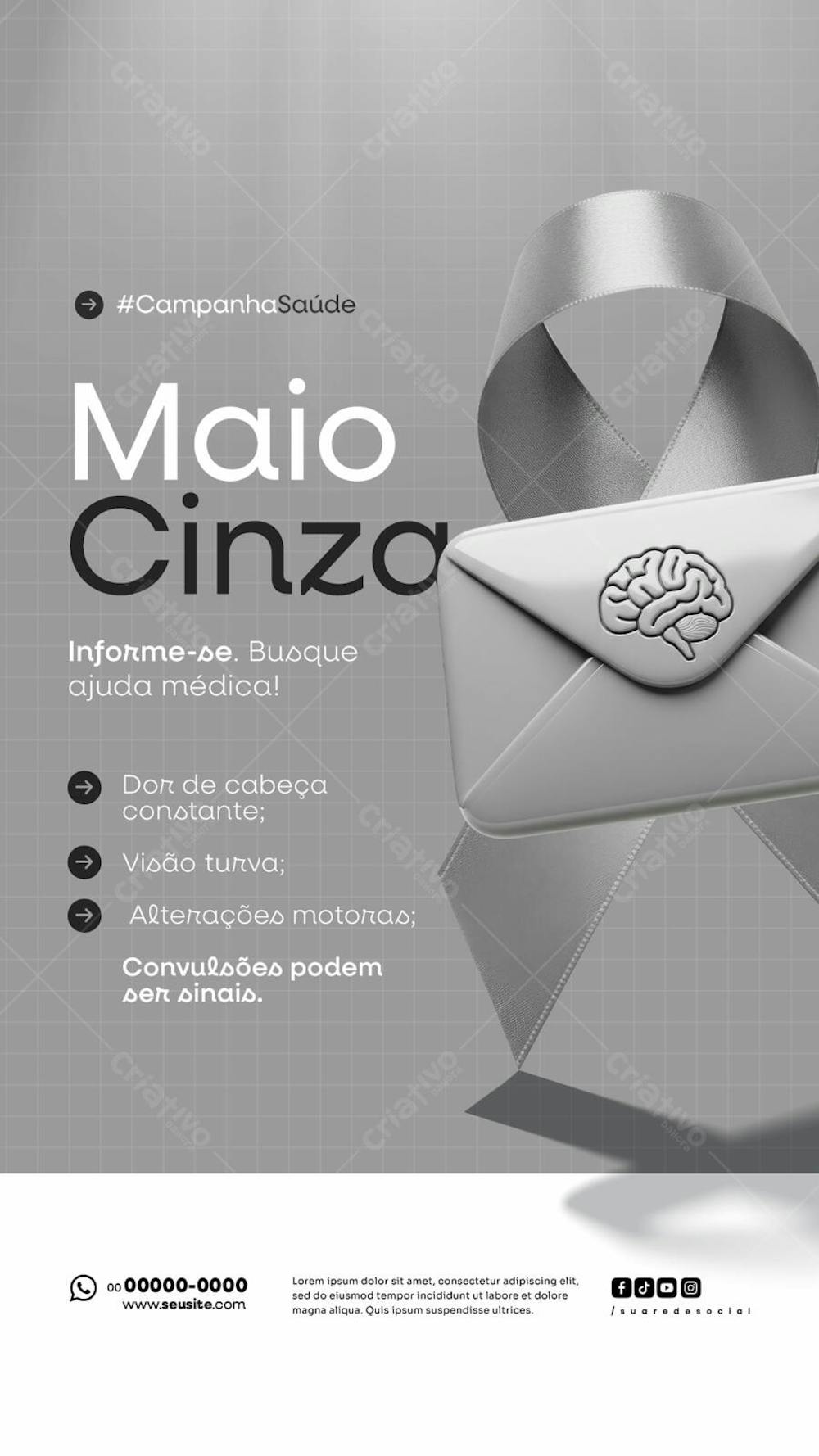 Maio Cinza Campanha de Saúde Câncer no cérebro também precisa de visibilidade story (5)