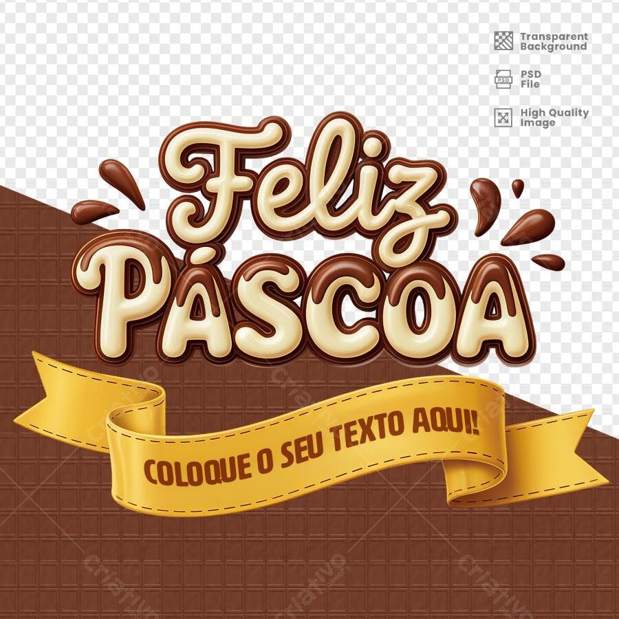 Arte para Páscoa PSD Editável