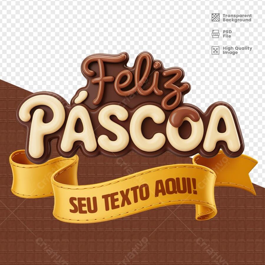 Arte para Páscoa PSD Editável