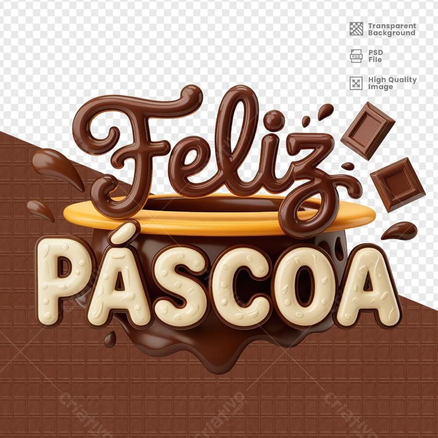 Arte Páscoa PSD Editável