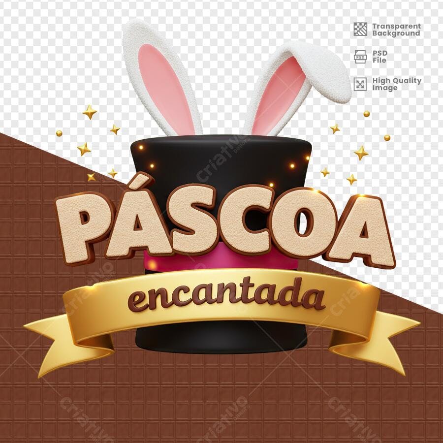Arte Páscoa Encantada PSD Editável