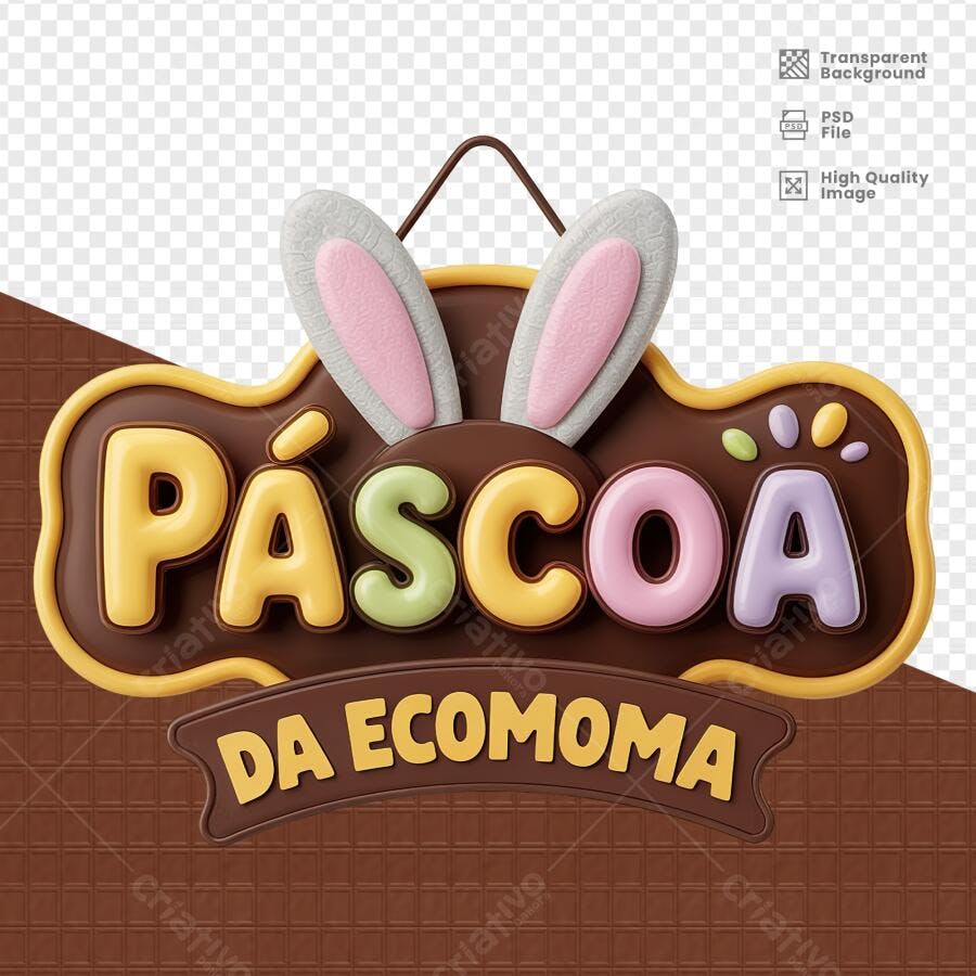 Placa Páscoa da Ecomomia PSD Editável