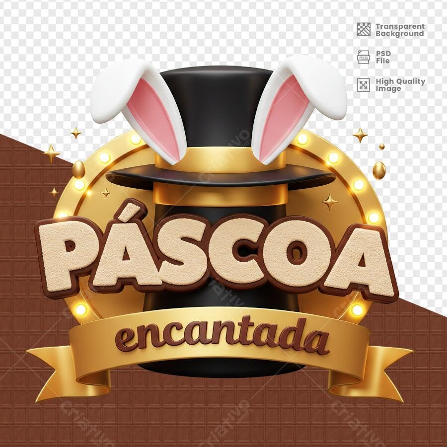 Banner Páscoa Encantada PSD Editável