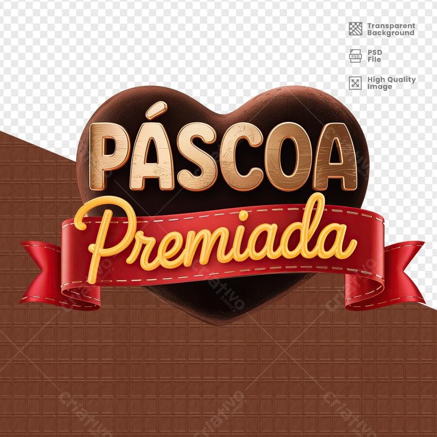 Arte Páscoa Premiada PSD Editável