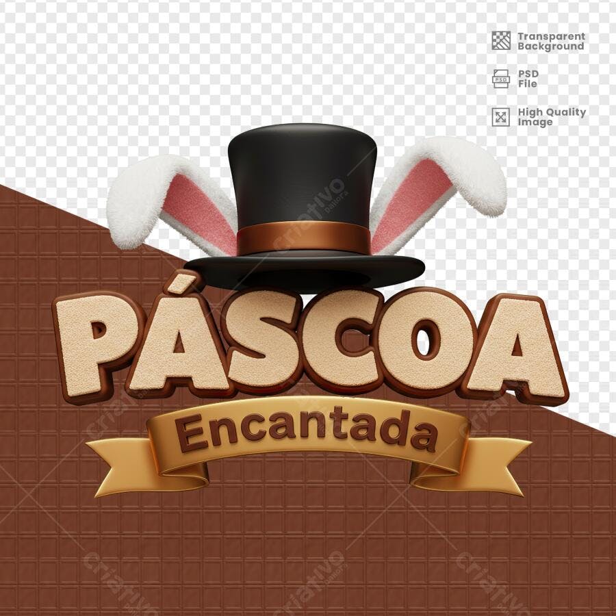 Arte para Páscoa PSD Editável