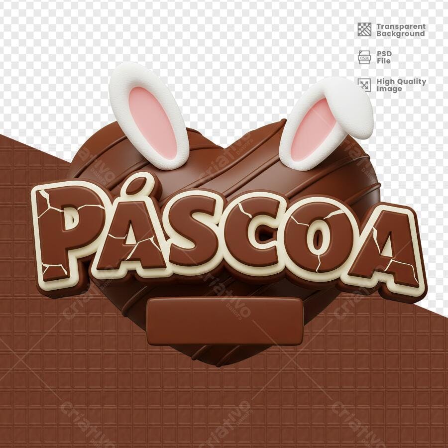 Arte para Páscoa PSD Editável