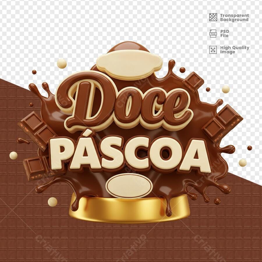 Arte Páscoa Doces PSD Editável