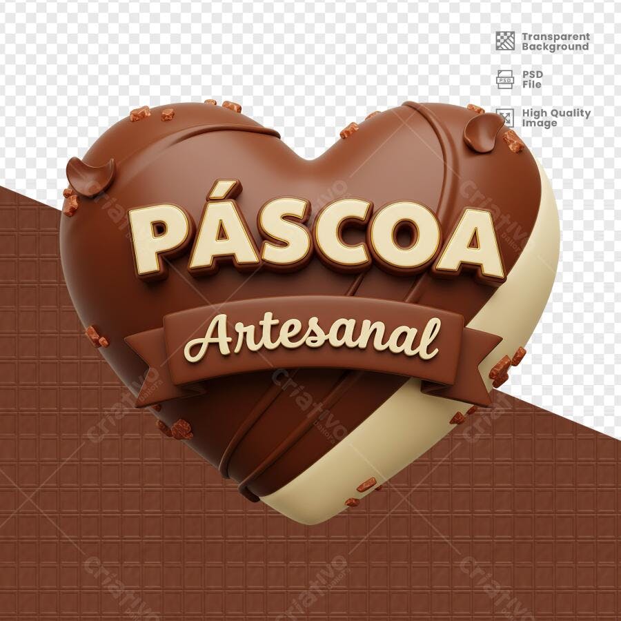 Arte para Páscoa PSD Editável