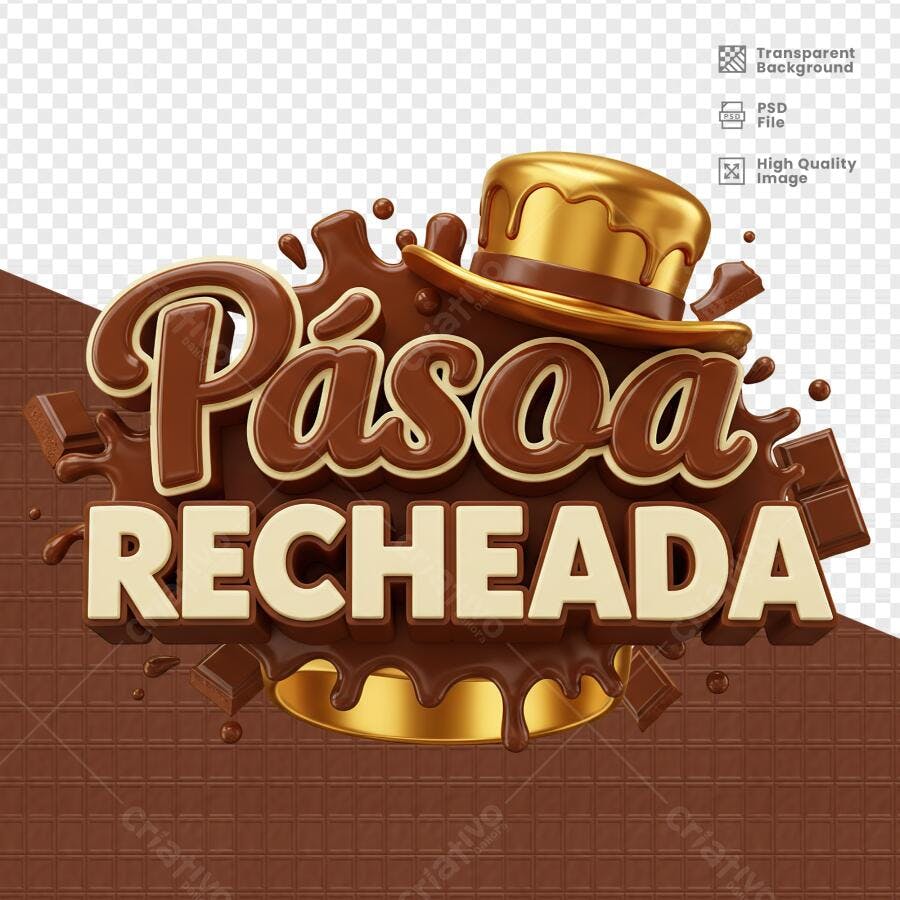 Arte Páscoa Recheada PSD Editável