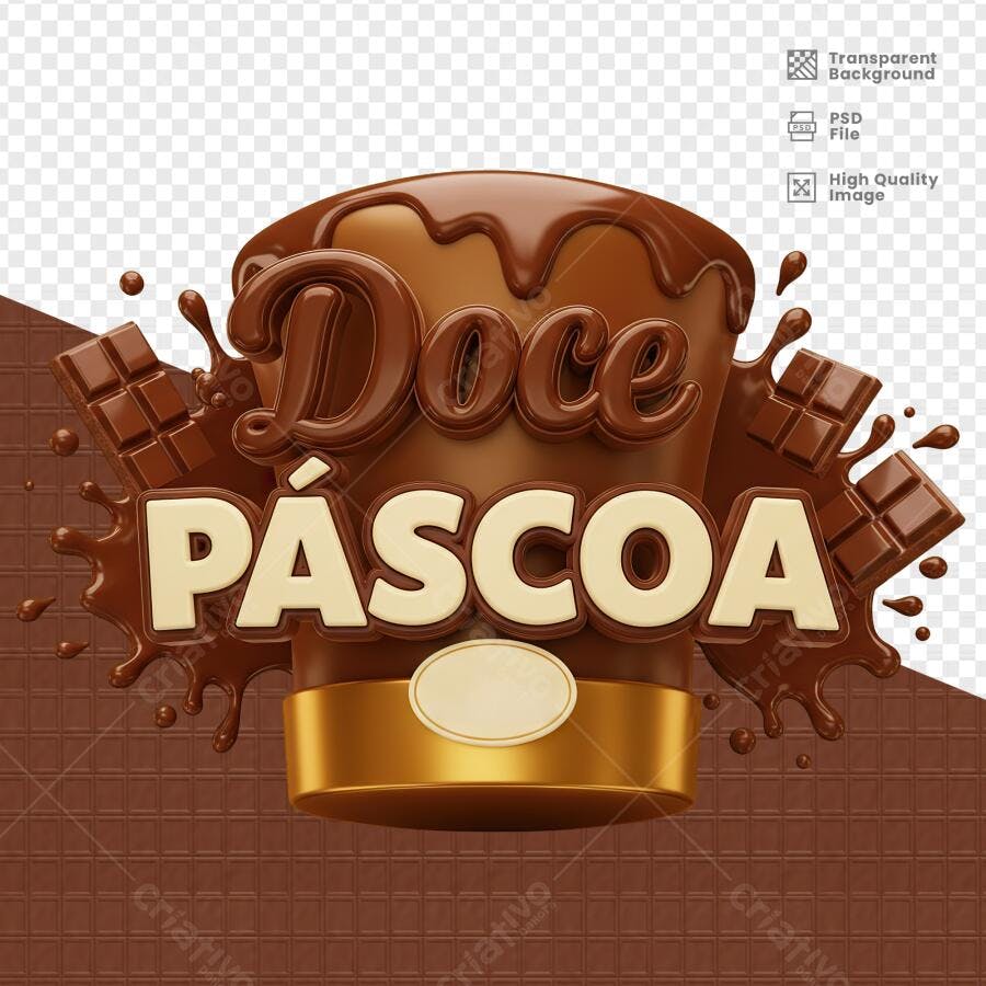 Banner Páscoa com Chocolate PSD Editável