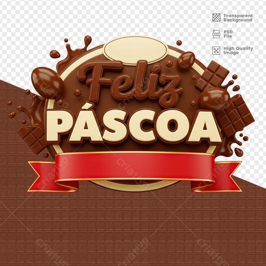 Banner Feliz Páscoa PSD Editável