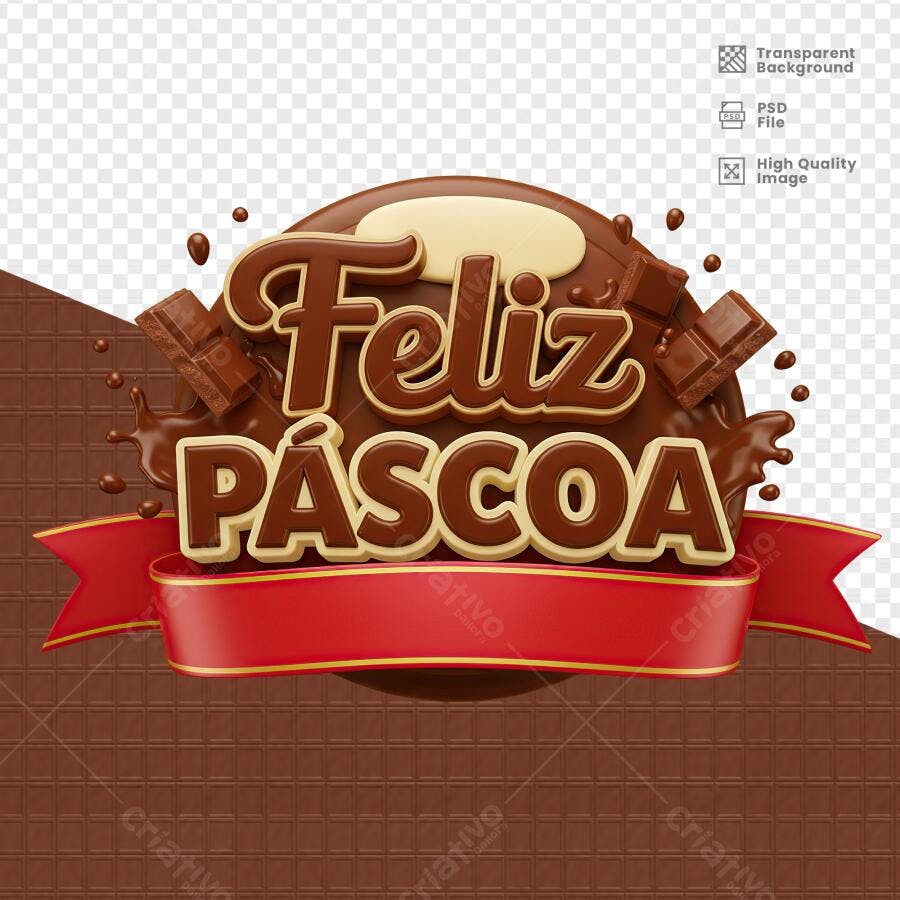 Arte para Páscoa PSD Editável
