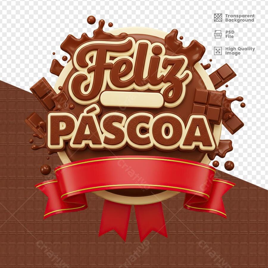 Flyer Feliz Páscoa PSD Editável