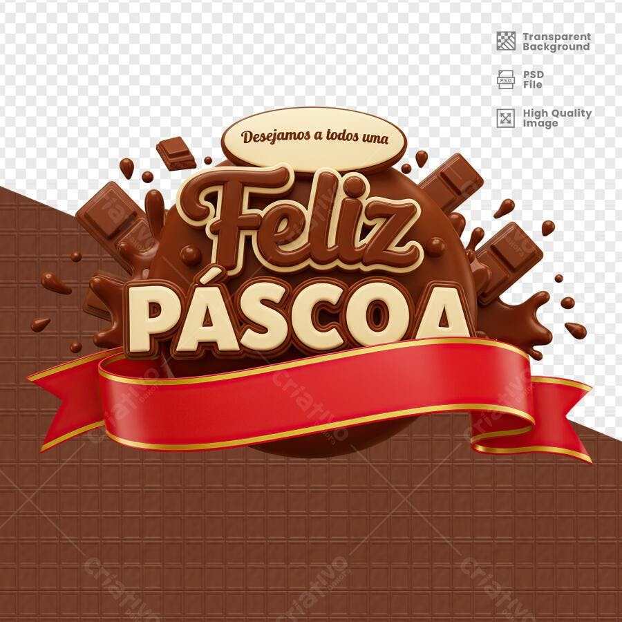 Banner Feliz Páscoa PSD Editável