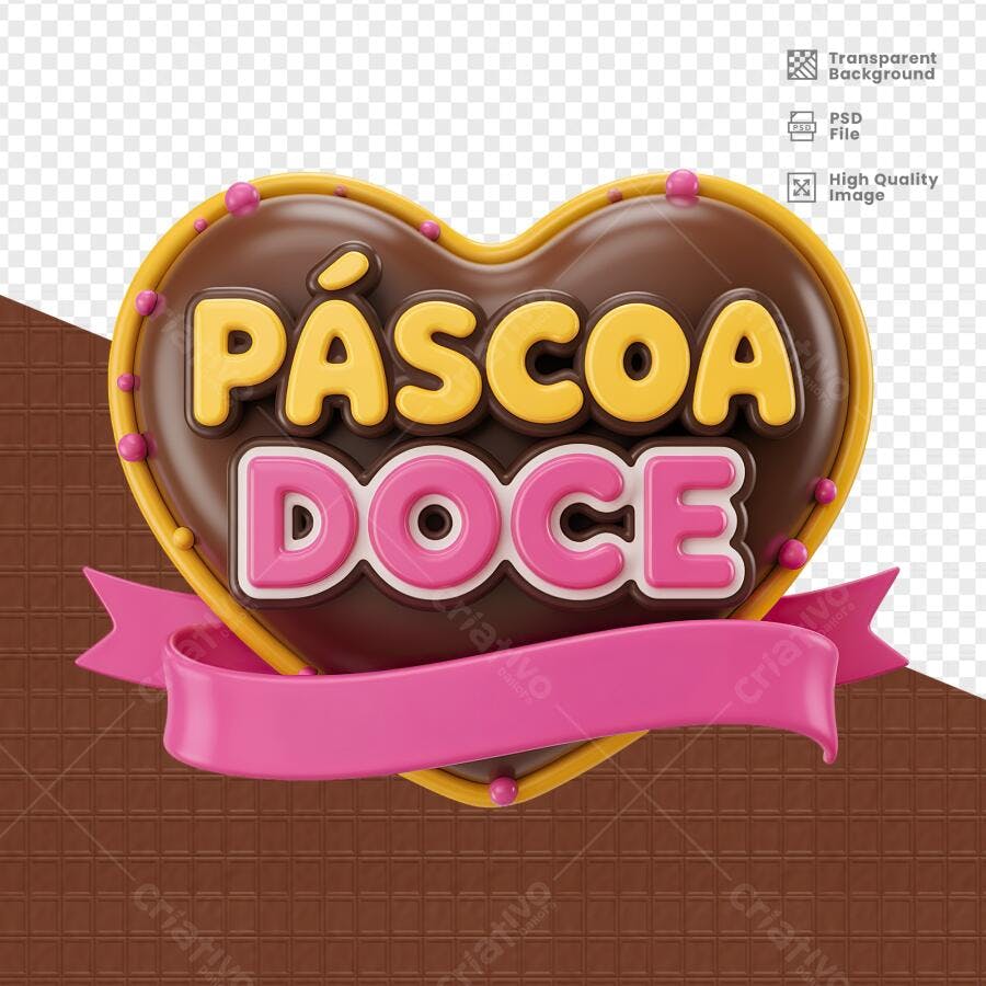 Arte Páscoa Doce PSD Editável