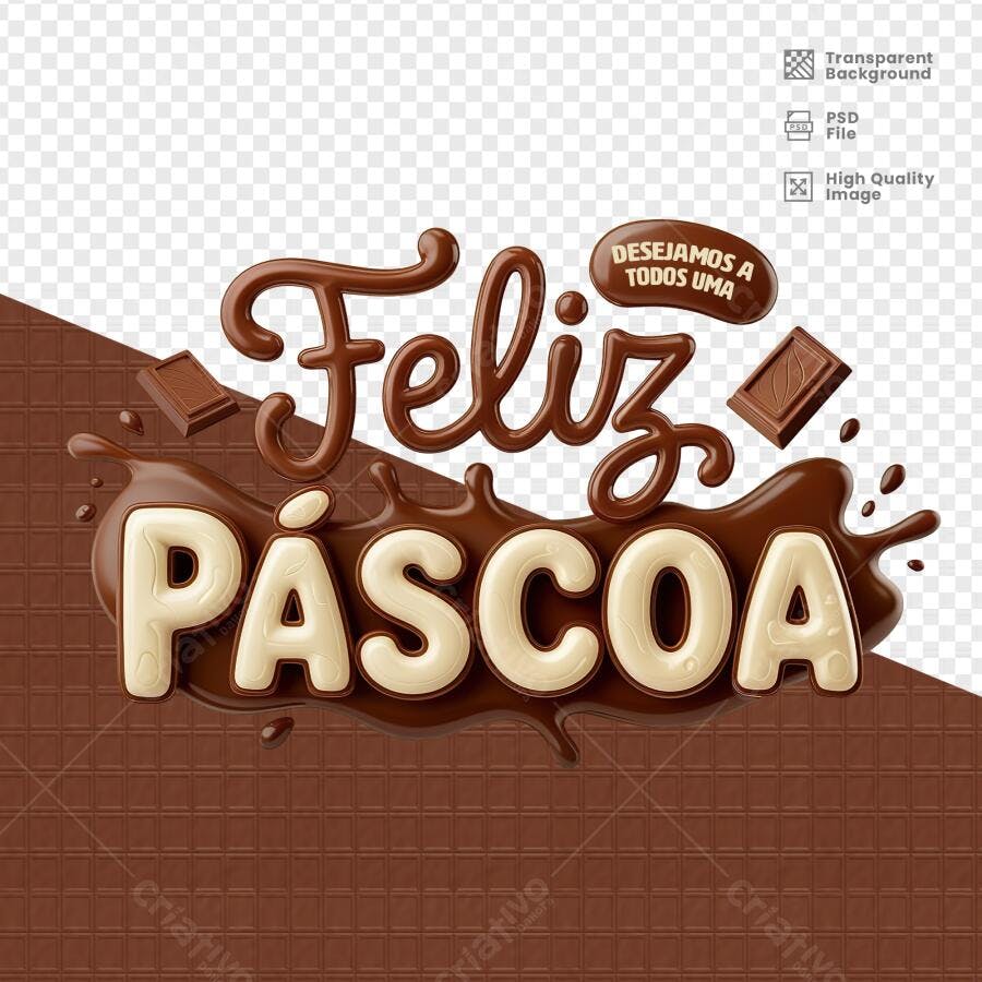 Arte Páscoa PSD Editável