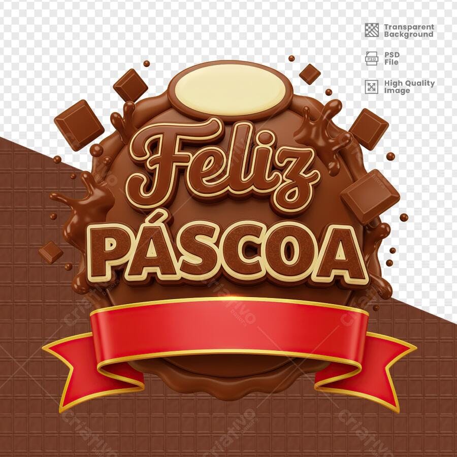 Banner Feliz Páscoa PSD Editável