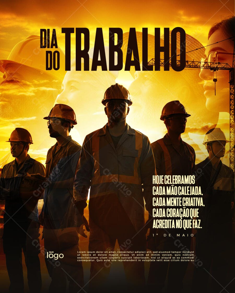 Flyer Dia do Trabalho PSD Editável