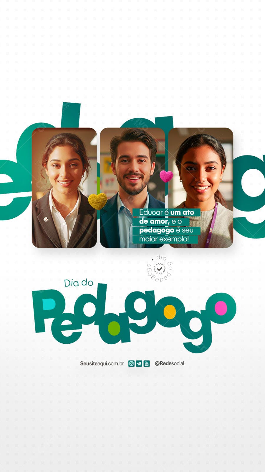 Post para o Dia do Pedagogo PSD Editável